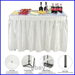4' Plastic Folding Party Ice Chests Cooler Table Outdoor Cooking Matching Skirt
