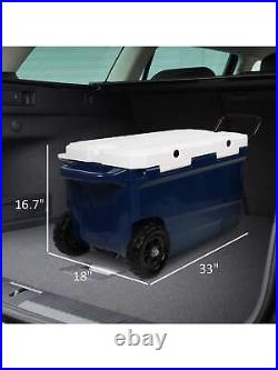 50QT Ice Cooler Portable Ice Chest Box With Wheels And Camping Outdoor Activitie