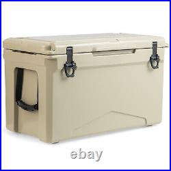 50 QT Rotomolded Cooler Ice Retention for 5-7 Days Portable Ice Chest Tan