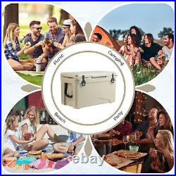 50 QT Rotomolded Cooler Ice Retention for 5-7 Days Portable Ice Chest Tan