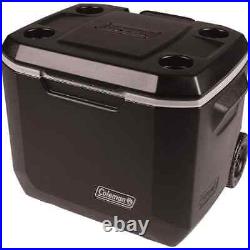 50 Qt. Heavy Duty Rolling Cooler, Keeps Ice Up to 5 Days, Black