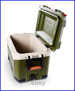 52 Qt BMX Hard Sided Ice Chest Cooler Green and Orange Advanced Durability