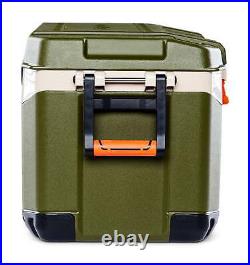 52 Qt BMX Hard Sided Ice Chest Cooler Green and Orange Advanced Durability