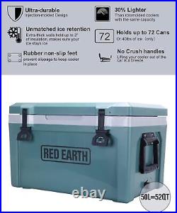 52 Quart Hard Cooler Insulated Portable Ice Chest Box with Basket & Divider