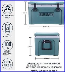 52 Quart Hard Cooler Insulated Portable Ice Chest Box with Basket & Divider