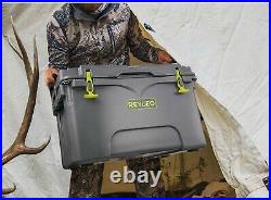 52 Quart Portable Rotomolded Cooler, Heavy-Duty Ice Chest with Fish Ruler/Tie-Do