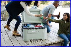 52 qt Rolling Ice Chest Insulated Cooler Camping Portable Wheel Picnic Outdoor