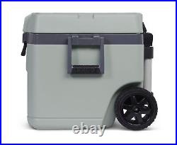 52 qt Rolling Ice Chest Insulated Cooler Camping Portable Wheel Picnic Outdoor