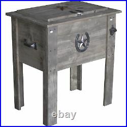 54-Qt. Barn Wood Board Country Cooler Ice Chest Vintage Outdoor Bottle Opener