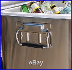 54 Quart BREKX Party Cooler with Bluetooth Speakers Stainless Steel