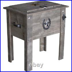 54 quart Barn Wood Board Beverage Cooler 50 Can Ice Chest with Drain Bottle Opener