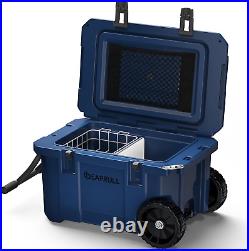 55 Quart Cooler with Wheels, Ice Chests Portable Camping Cooler Holds Ice up to