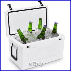 64 Quart Insulated Fishing Hunting Cooler Ice Chest Heavy Duty Outdoor White