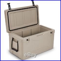 64 Quart Insulated Fishing Hunting Cooler Ice Chest Outdoor Heavy Duty Grey