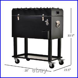 65L Patio Cooler Ice Chest with Foosball Table Top Portable Poolside Party Bar