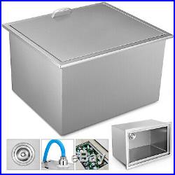 66QT Drop In Ice Chest Bin + Cover 304 Stainless Steel Food Cooler Home Kitchen