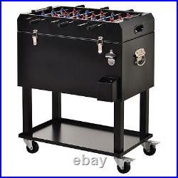 68QT Rolling Ice Chest Portable Patio Party Drink Cooler Cart Foosball Top