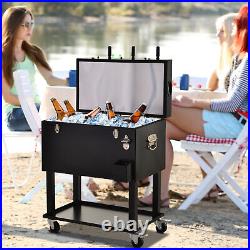 68QT Rolling Ice Chest Portable Patio Party Drink Cooler Cart, Foosball Top