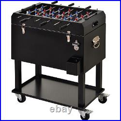 68QT Rolling Ice Chest Portable Patio Party Drink Cooler Cart, Foosball Top