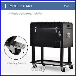 68QT Rolling Ice Chest Portable Patio Party Drink Cooler Cart, Foosball Top