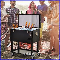 68QT Rolling Ice Chest Portable Patio Party Drink Cooler Cart Foosball Top