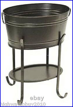 (6) Sunjoy L-BT153PST Metal Free Standing Deck Patio Ice Chest Party Tub Coolers