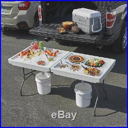 71in. X 31in. Outdoor Foldable Ice Party Bar Cooler Sink Drainage Tailgate Table
