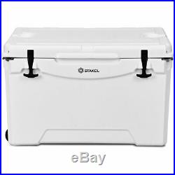 80Qt Large Heavy Duty Fishing Hunting Cooler Ice Chest Wheels Tow Handle Latches