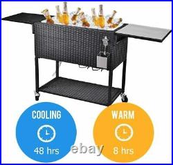 80Qt Outdoor Party Rolling Cooler Cart Ice Beer Beverage Chest Party Portable
