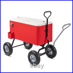 80Qt Rolling Cooler Cart Patio Outdoor Ice Chest Bin Beer Cooler With Wheels
