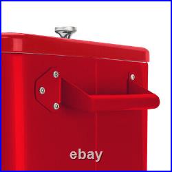 80Quart Rolling Cooler Ice Chest Cart for Outdoor Patio Party Red Trolley, Summer
