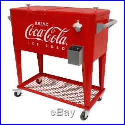 80 Qt. Retro Coca-Cola Cooler with Tray ICE COLD FREE SHIPPING