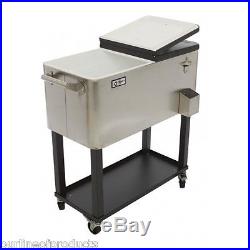80 Quart Igloo Ice Cooler Camping Chest Steel Stainless Patio Deck Home Party