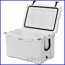 80 Quart Portable Ice Chest Cooler Outdoor Activity 2 Wheels White