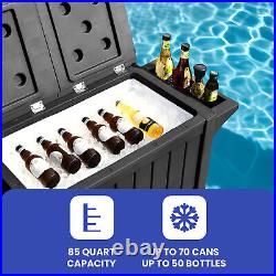 85QT Cooler Cart Bottle Opener Waterproof Ice Beer Chest Beverage Portable Wheel