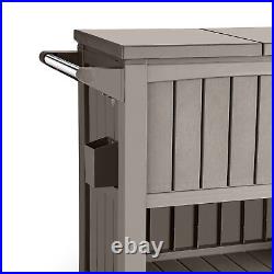 85Qt Outdoor Rolling Cooler Cart Party Bottle Opener Rack Lock Ice Chest Shelf