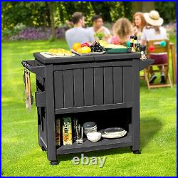 85 Quart Party Patio Rolling Cooler Cart Ice Beer with Bottle Opener Drainage