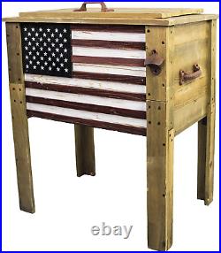 913284-NM Outdoor Beverage Cooler for Patio-87 Qt. WithFolding Side Tables, Rus