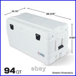 94-Quart Cooler White Ice Box Igloo Marine-Grade Ultra Non Slip Grip Rust Resist