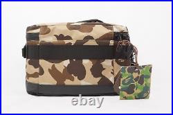 A Bathing Ape Camouflage Soft Cooler In Beige With Branded Carabiner