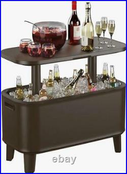 Adjustable Outdoor Patio Pool Deck Beverage Ice Bar Cooler Cocktail Table 59 Qt