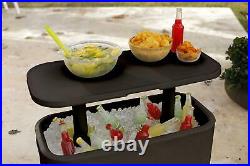 Adjustable Outdoor Patio Pool Deck Beverage Ice Bar Cooler Cocktail Table 59 Qt
