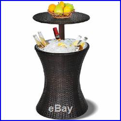 Adjustable Outdoor Patio Rattan Ice Cooler Cool Bar Table Party Deck Pool