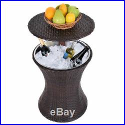 Adjustable Outdoor Patio Rattan Ice Cooler Cool Bar Table Party Deck Pool