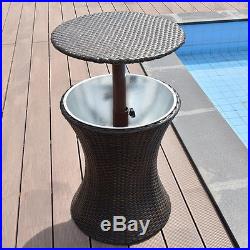 Adjustable Outdoor Patio Rattan Ice Cooler Cool Bar Table Party Deck Pool 1PC