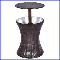 Adjustable Outdoor Patio Rattan Ice Cooler Cool Bar Table Party Deck Pool New