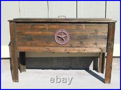 Americana 80 CANS Wood Cooler Beverage Cart Ice Chest Patio Porch Station Party