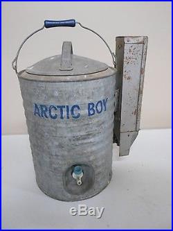Arctic Boy Vintage Water Cooler With Rare Hard To Find Cup Holder Attached