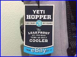 Authentic Yeti Hopper 20 Fog Gray / Tahoe Blue Cooler 100% Leak Proof Tough New