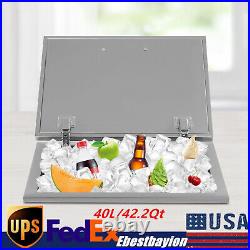 BBQ Island Drop in Ice Chest/Cooler With Cover Stainless Steel 20''Lx16''Wx13''H